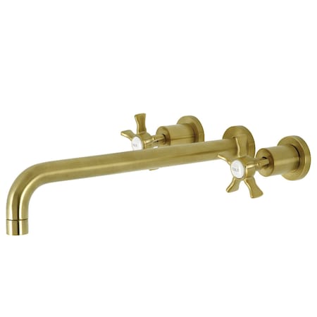 Kingston Brass KS8047NX Wall Mount Tub Faucet, Brushed Brass KS8047NX